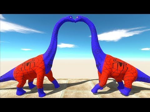 SPIDER-MAN BRACHIOSAURUS DEATH FALL Ep 10 - Animal Revolt Battle Simulator