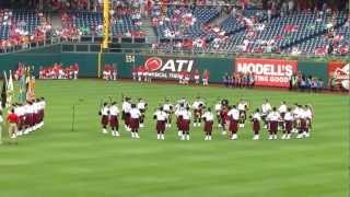 Irish Thunder Pipes & Drums Heading onto the Phila. Phillies playing field .MOV