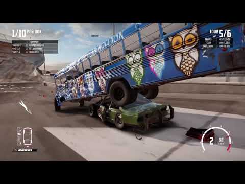 Car takes bus piggyback | Wreckfest Gameplay Clip