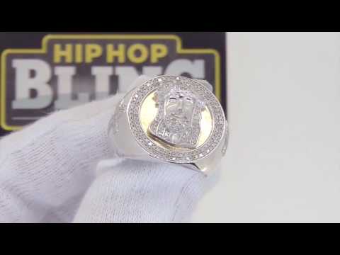 Diamond .55 Carat Hip Hop Jesus Ring | .925 Sterling Silver