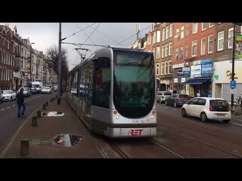 Ret tram aan de schiedamseweg in rotterdam