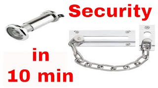 How to install a door chain, and peep hole for security. In 10 minutes you can save a life! #DIY