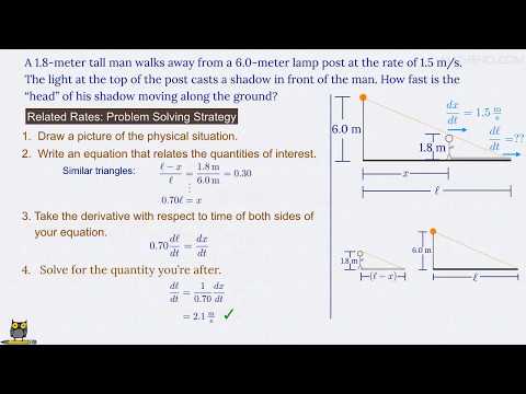 Related Rates: Man's shadow from lamp post