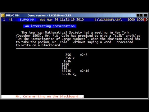 Survo demo: An interesting presentation in 1903