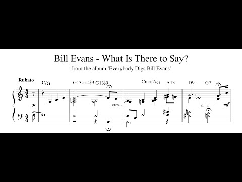 Bill Evans - What Is There to Say? - Piano Transcription (Sheet Music in Description)