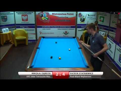Mistrzostwa Polski Juniorów w Bilard 9 bil-Kielce 2014 Zabecki-Statkiewicz