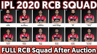 IPL 2020- Royal Challengers Bangalore Updated Squad For IPL 2020 after Auction|| RCB SQUAD Analysis