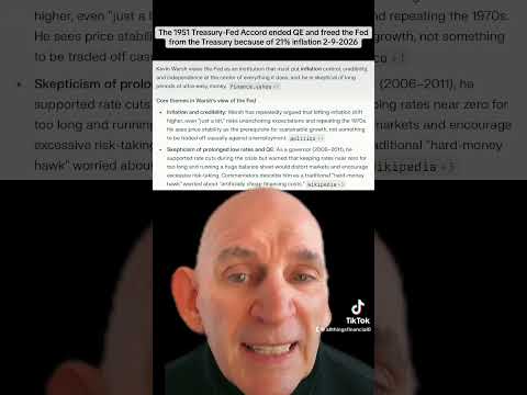 1951 Treasury-Fed Accord ended QE and free the Fed from the Treasury becuz of 21% inflation 2-9-2026