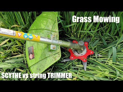 How to Mow the Grass. Scythe vs String Trimmer. Choose the Best Yourself