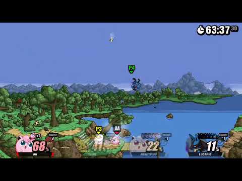 SSF2 - Jigglypuff vs Pichu vs Mewtwo vs Lucario