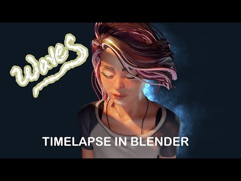 Waves sculpting timelapse in blender 2.8