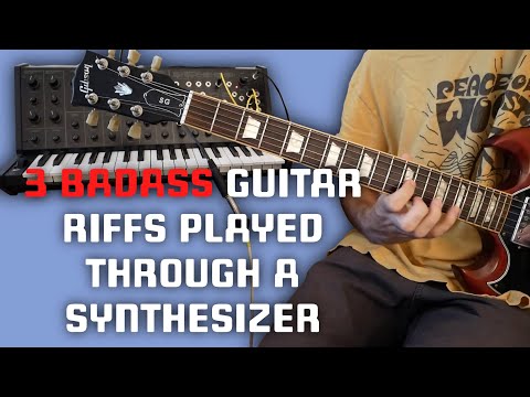 I plugged a GUITAR INTO my SYNTHESIZER and I played 3 BADASS riffs