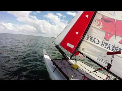 Hobie 16 solo spinnaker run