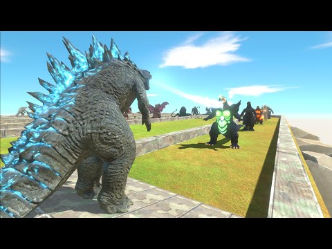 Godzilla Deathrun vs All Godzilla (Supper,Heisei,Mecha,Burning,...) - Animal REvolt Battle Simulator