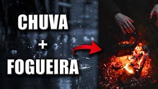 Som de Chuva e o Estalar do Fogo  Lareira  Dormir e Relaxar