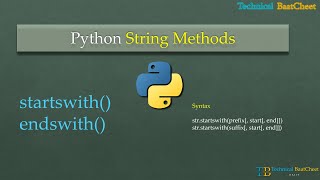 Download the video "47 startswith() and  endswith() string python method | Technical BaatCheet | By Rajiv Sir"