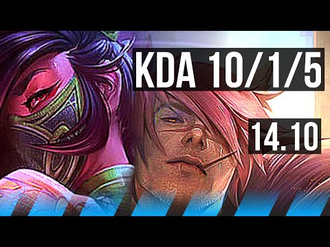 AKALI vs SETT (MID) | 10/1/5, 66% winrate | EUW Master | 14.10