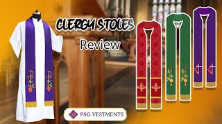 Clergy stole collections with symbol of Christianity