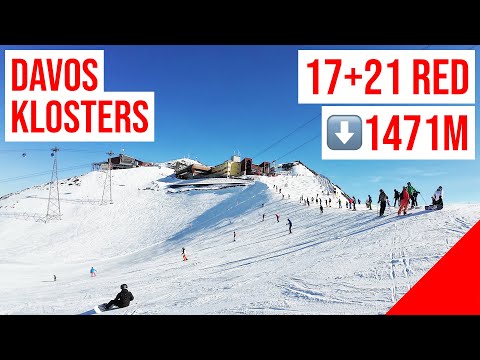 Davos Klosters (Parsenn), 17+21 🔴 RED - ROT (Valley Run - Talabfahrt, 1471m Descent) #1 🇨🇭