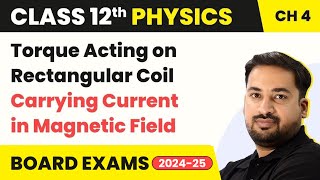Torque Acting on Rectangular Coil Carrying Current in Magnetic Field | Class 12 Physics Ch 4 2023-24