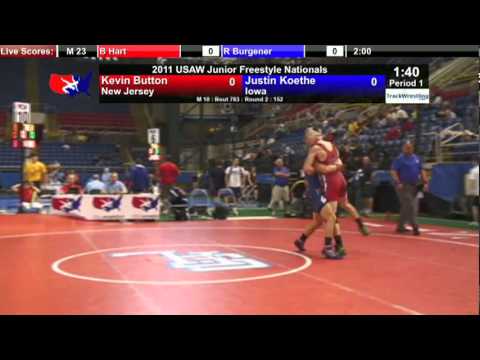 Junior Freestyle 152 - Justin Koethe (IA) vs. Kevin Button (NJ)