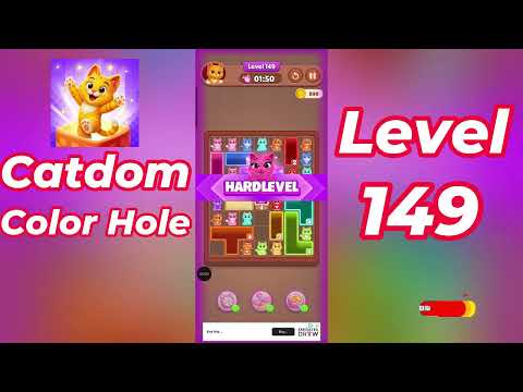 Catdom Color Hole Level 149 Walkthrough 🐱🟣 | Relaxing Color Puzzle Game | Go Answer