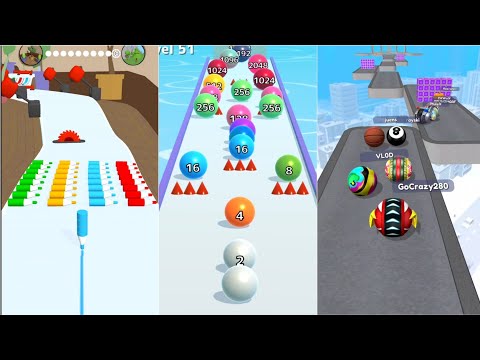 Ball Run Infinity vs Crayon Rush 3d vs Going Balls - Max Level Gameplay