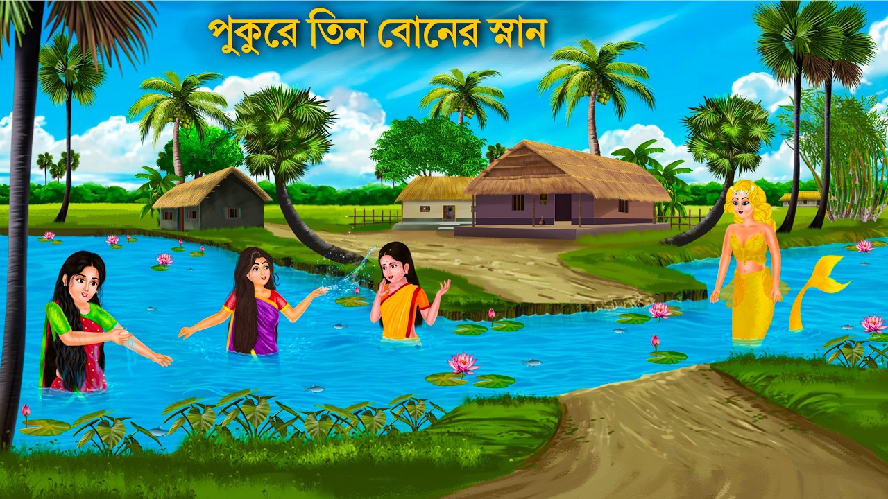 তিন বোন ও গভীর পদ্মপুকুরের জল | Mira Rumi Zoey | Moral Stories | Notun Bangla Golpo Bangla Cartoon