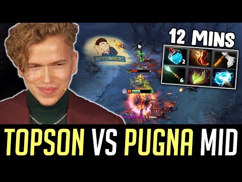 Topson destroying his Signature Hero PUGNA in lane - 15 KILLS 0 DEATH! DOTA 2