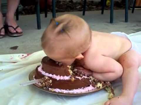 Funny Baby cake eating.mp4