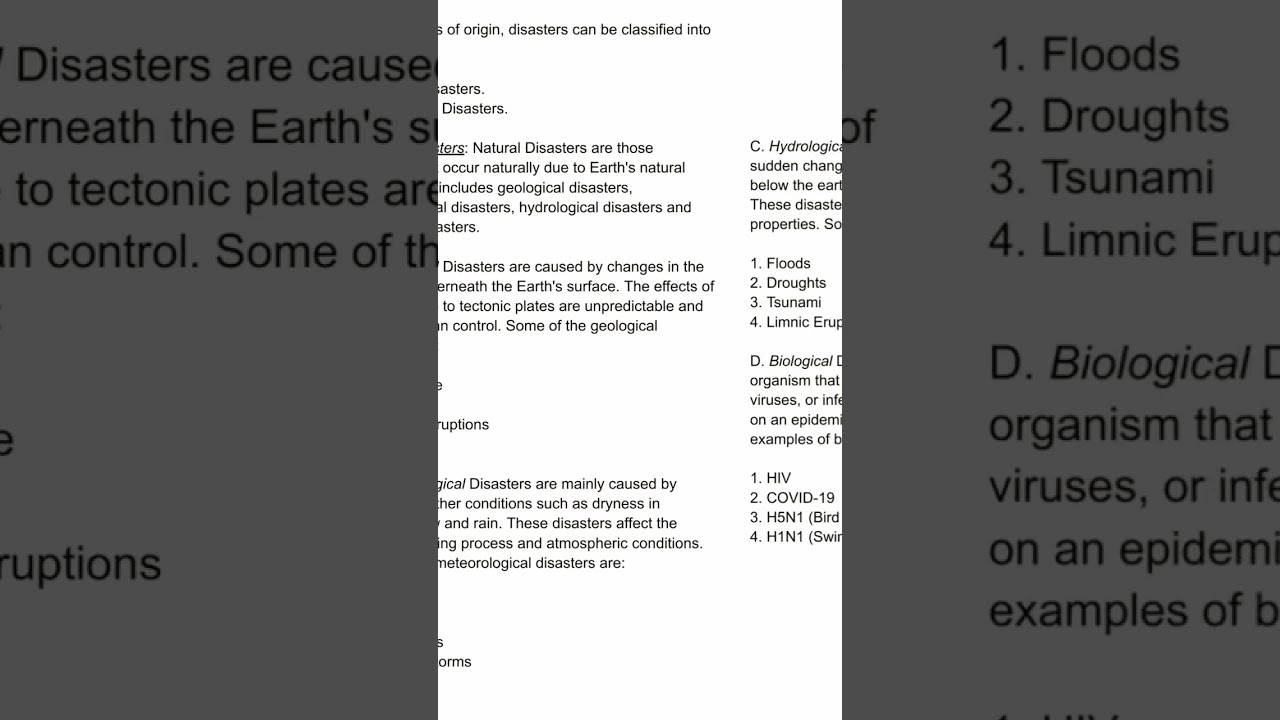 Types of Disaster | Geography | one simple solution
