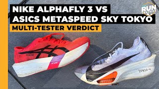 Nike Alphafly 3 vs Asics Metaspeed Sky Tokyo: Two runners compare two top carbon racing shoes