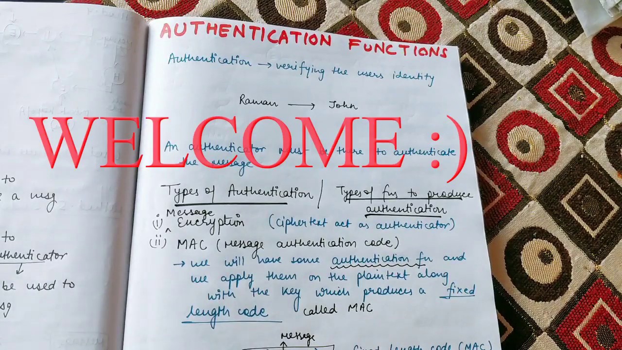 Authentication functions and 3 ways to produce authentication | Message authentication