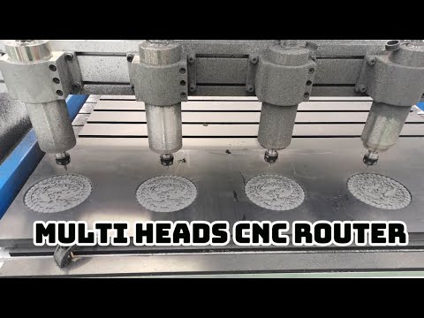 Multi-Head 4 Axis Rotary CNC Wood Cutting Machine