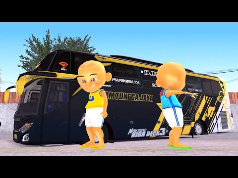 😄Upin Ipin Naik Bus Jawa Bisa Terbang Rasanya Enak Banget🚌 GTA Upin Ipin