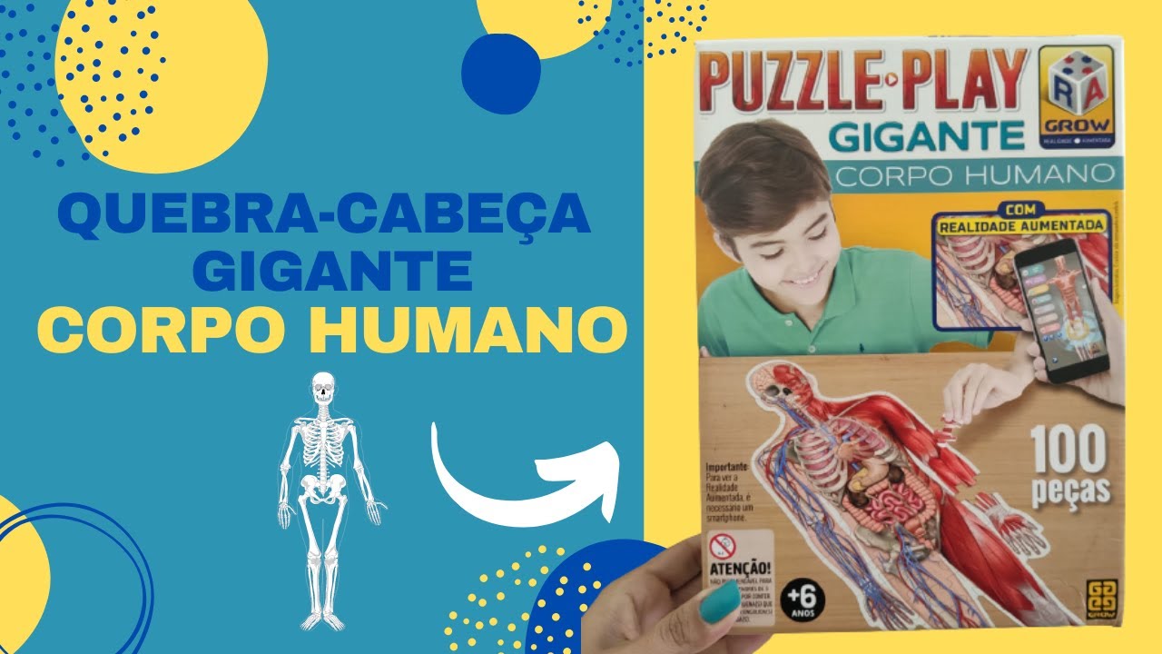 Grow Puzzle: QUEBRA-CABEÇA GIGANTE DO CORPO HUMANO (realidade aumentada) | @CONTANDO.HISTORINHAS