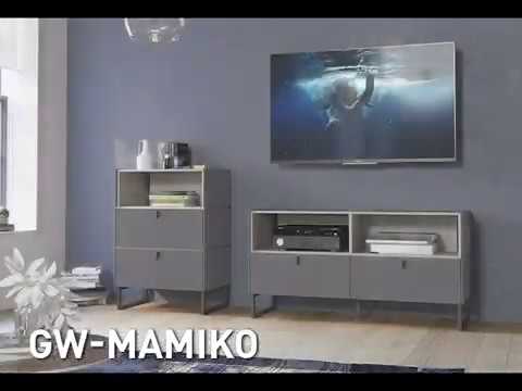 Meuble TV Mamiko II Graphite - Largeur : 195 cm