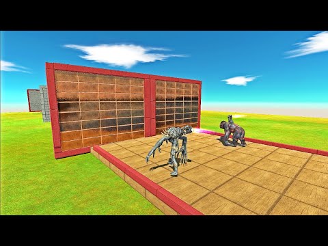 Infernals vs Primates Race Through Blocks with Jet Engines - Animal Revolt Battle Simulator