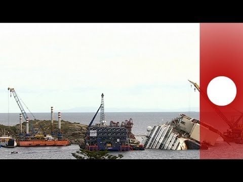 The refloating of the Costa Concordia begins