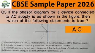 Q3 If the phasor diagram for a device connected to AC supply is as shown in the figure, then which o