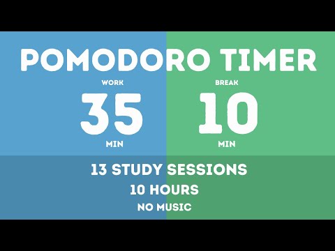 35 / 10  Pomodoro Timer - 10 hours study || No music - Study for dreams - Deep focus - Study timer
