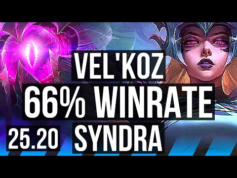 VEL'KOZ vs SYNDRA (MID) | 66% winrate, Dominating | EUW Master | 25.20