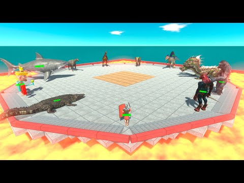 Battle Royale Over Lava Pool - Animal Revolt Battle Simulator