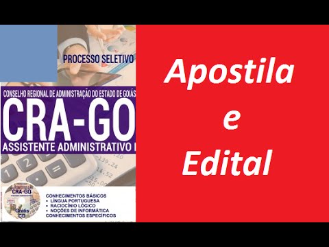 Edital Apostila ASSISTENTE ADMINISTRATIVO I Concurso CRA GO 2016