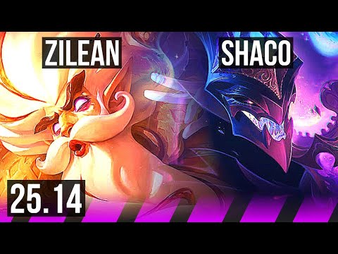 ZILEAN & Smolder vs SHACO & Sivir (SUP) | 700+ games, 1/2/10 | KR Master | 25.14