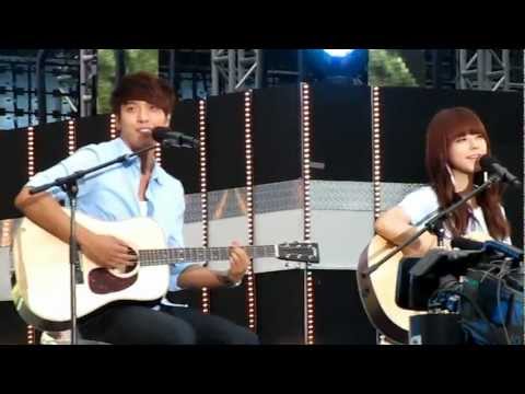 Juniel ft Yonghwa - illa illa + Love Fool @ Jeonju Music Bank 120608