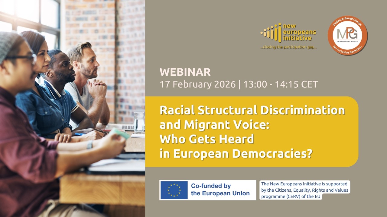 Webinar Racial Structural Discrimination and Migrant Voice: Who Gets Heard in European Democracies?