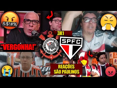 REAÇÕES dos SÃO PAULINOS - CORINTHIANS 3X1 SÃO PAULO - BRASILEIRÃO - REACT VAMOS RIR DO TRICOLOR