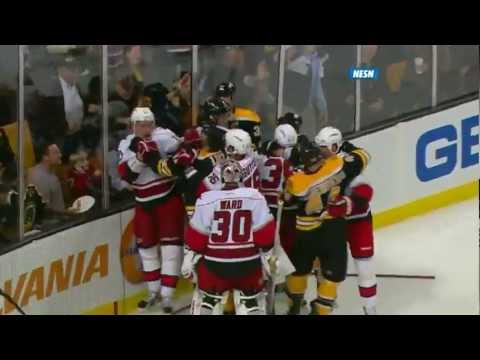 NHL Face-Off: Bruins vs Hurricanes Scrum - Chara fights Harrison and Rask vs Ward - NESN