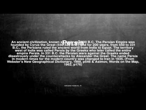 Medical vocabulary: What does Persia mean